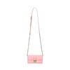 Ροζ Δερμάτινη Τσάντα Crossbody με Καπάκι και Αλυσίδα Visetos με Χρυσά Μεταλλικά Μέρη για Καθημερινή Χρήση