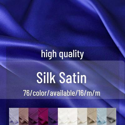 Huahong 16mm Maulbeerseide Crêpe Satin Stoff, Mehrfarbig, 114cm Breite