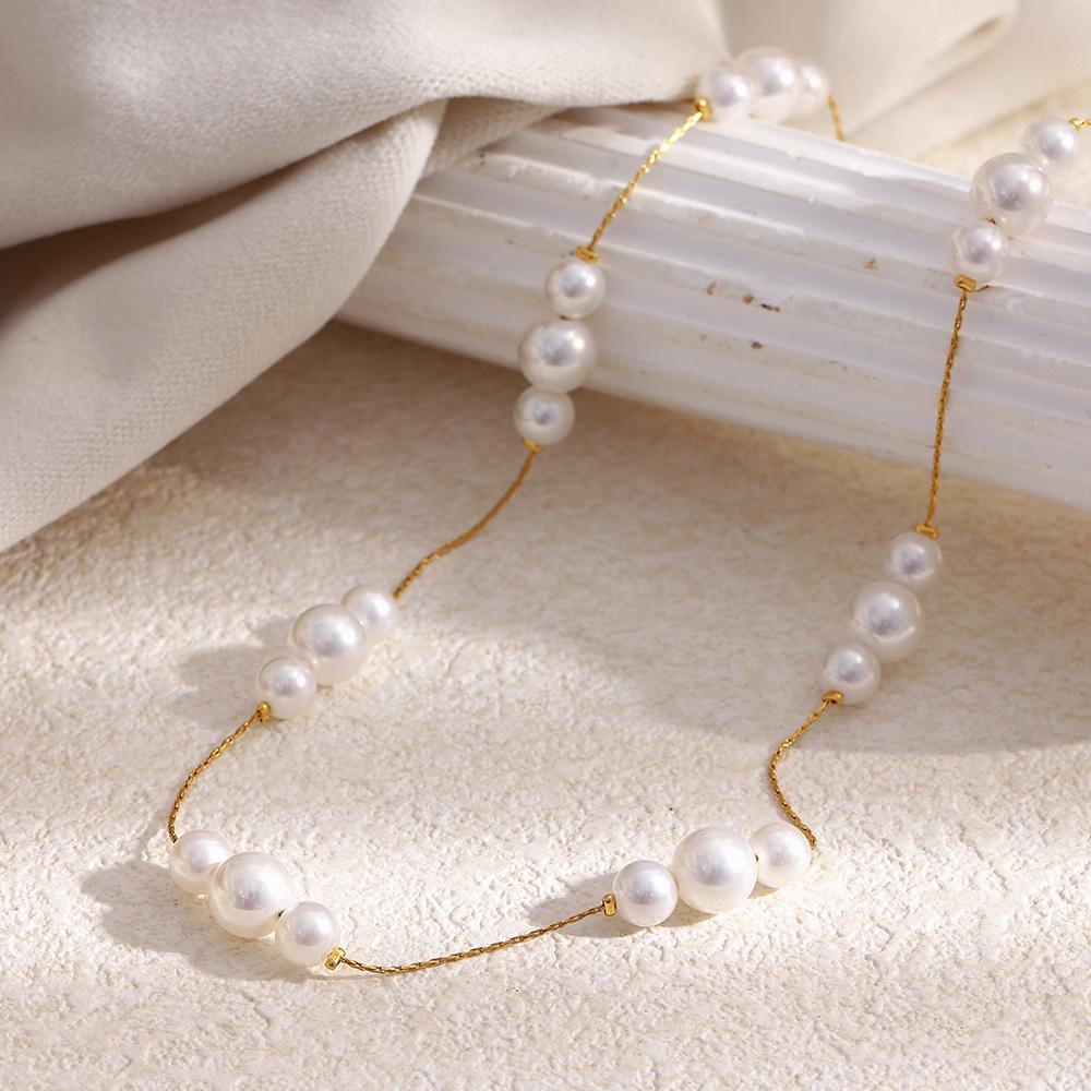 MamacitaSlay 316L Stainless Steel  Pearl Pendant Necklace 18K Gold Plated Waterproof Jewelry For Women 2026 Summer Beach Gifts