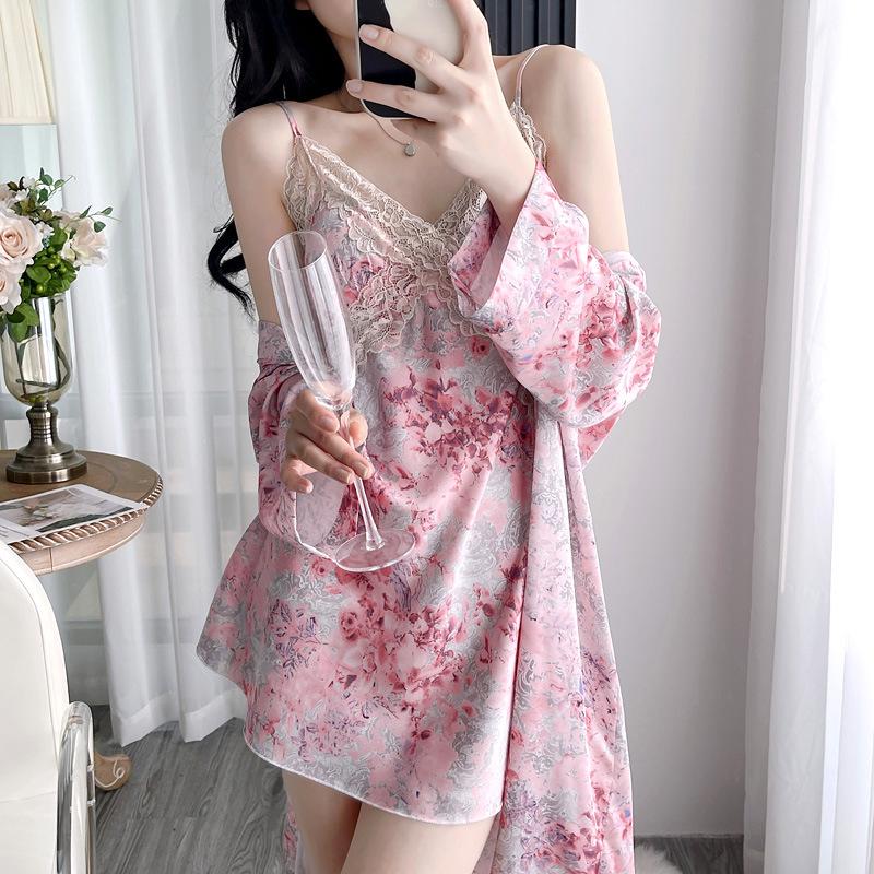 Sommer Eis Seide Spitze Camisole und Shorts Set für Damen