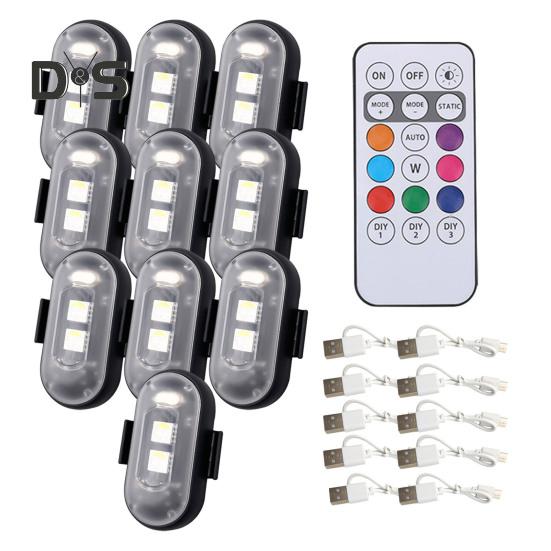 

Светодиодный стробоскоп с дистанционным управлением, перезаряжаемый цветной рабочий фонарь, 7 цветов + белый, долговечная батарея, несколько режимов освещения, светодиод с защитой от столкновений 10 pcs