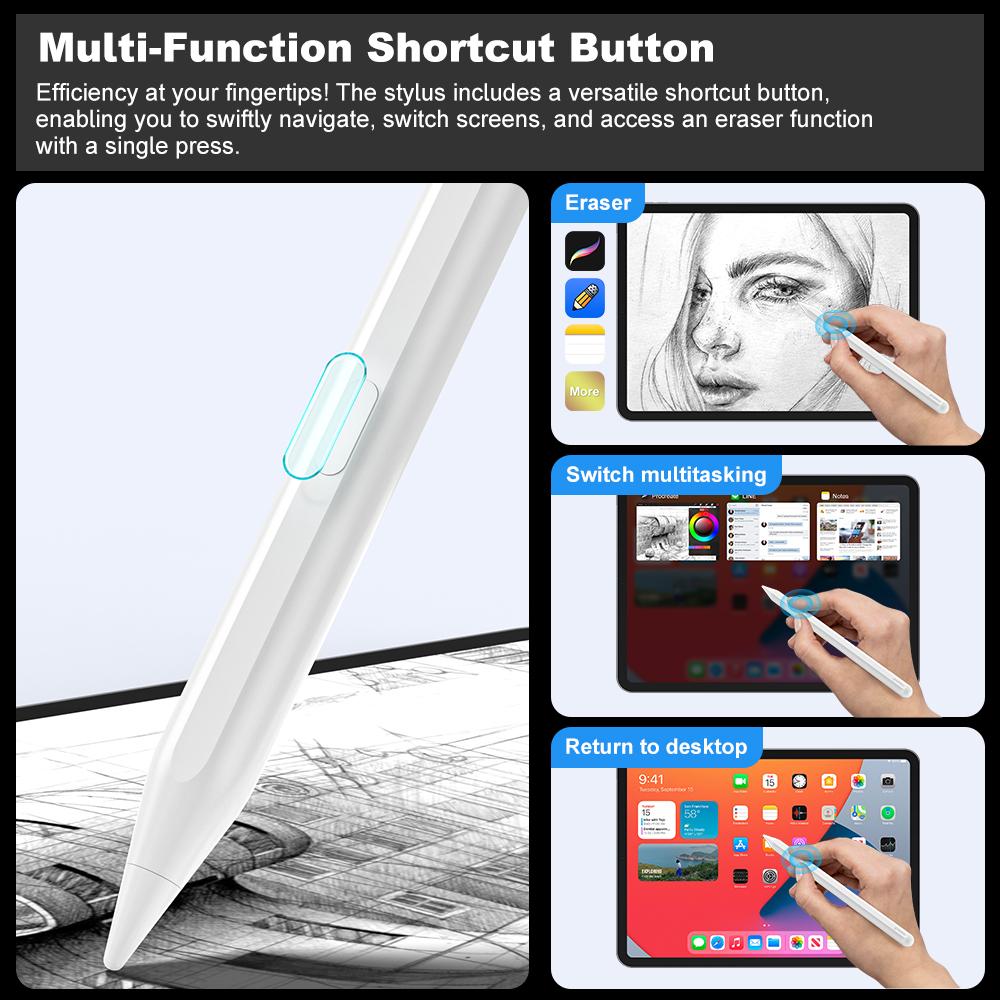 GOOJODOQ For Pencil 2 Wireless Charging iPad Pencil with Palm Rejection for iPad Mini 6 iPad Air5 4 iPad Pro 11 12.9