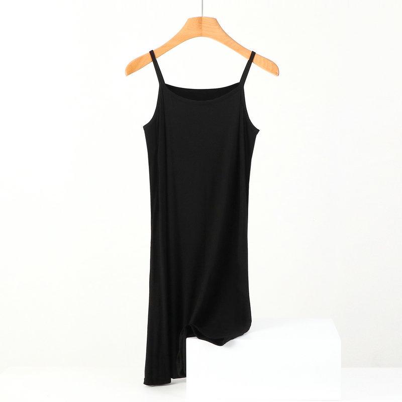 Modal Medium and Long Dress Summer Solid Color Inner with Sleeveless Large Size Loose Vest Skirt Casual Bottom Suspender Skirt