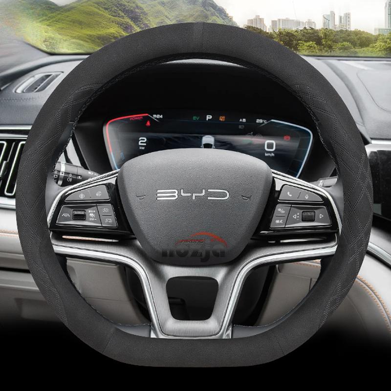 Wildleder Auto Lenkradbezug für BYD Song plus Song pro max dmi ev 2022 2023 2024 2025 Auto-Styling Autozubehör
