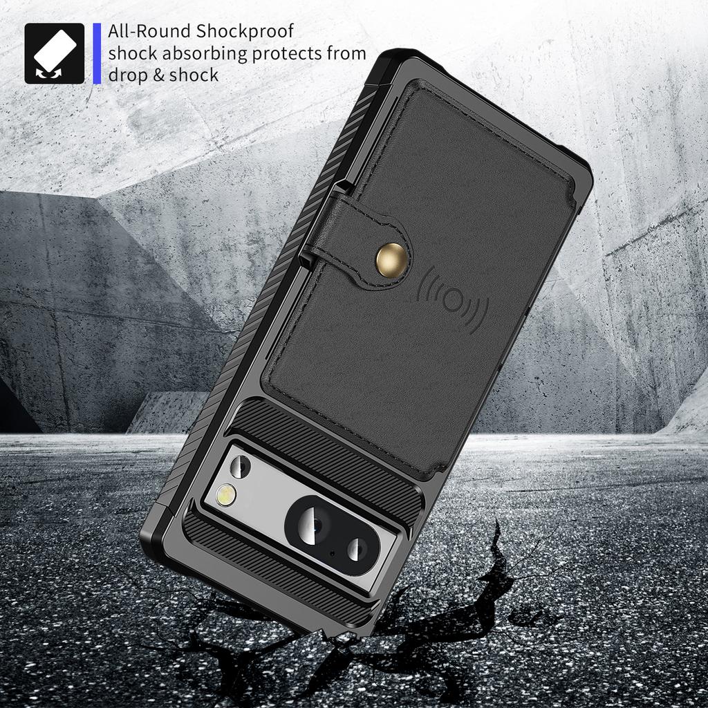 For Google Pixel 8 Pro PU Leather+TPU Anti-drop Cover Card Bag Phone Case Support Magnetic Car Mount
