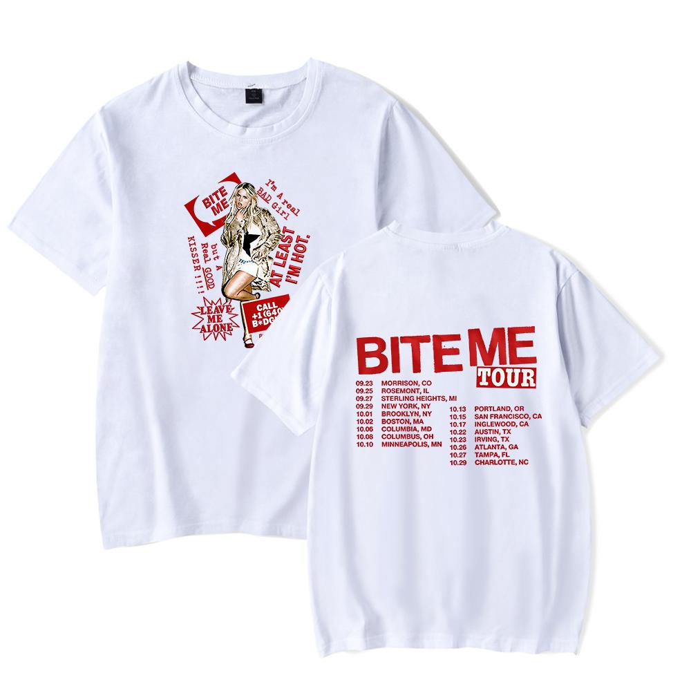 Reneé Rapp Merch Tshirt 2026 BITE ME Tour Merch Cool Print Tops for Unisex and Women Streetwear