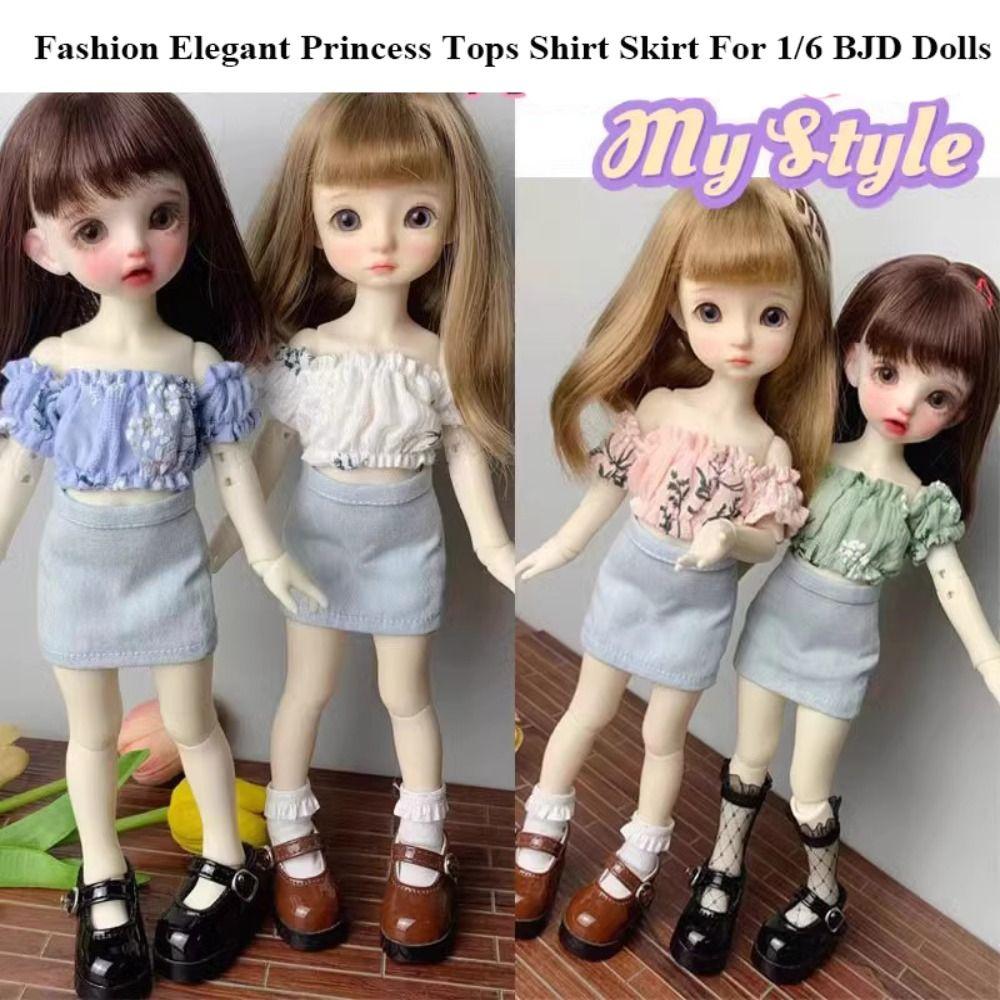 

Mini Shirt Skirt Cute Fresh Floral Skirt High Quality Elegant Princess Tops for 1/6 BJD 30cm Dolls 1