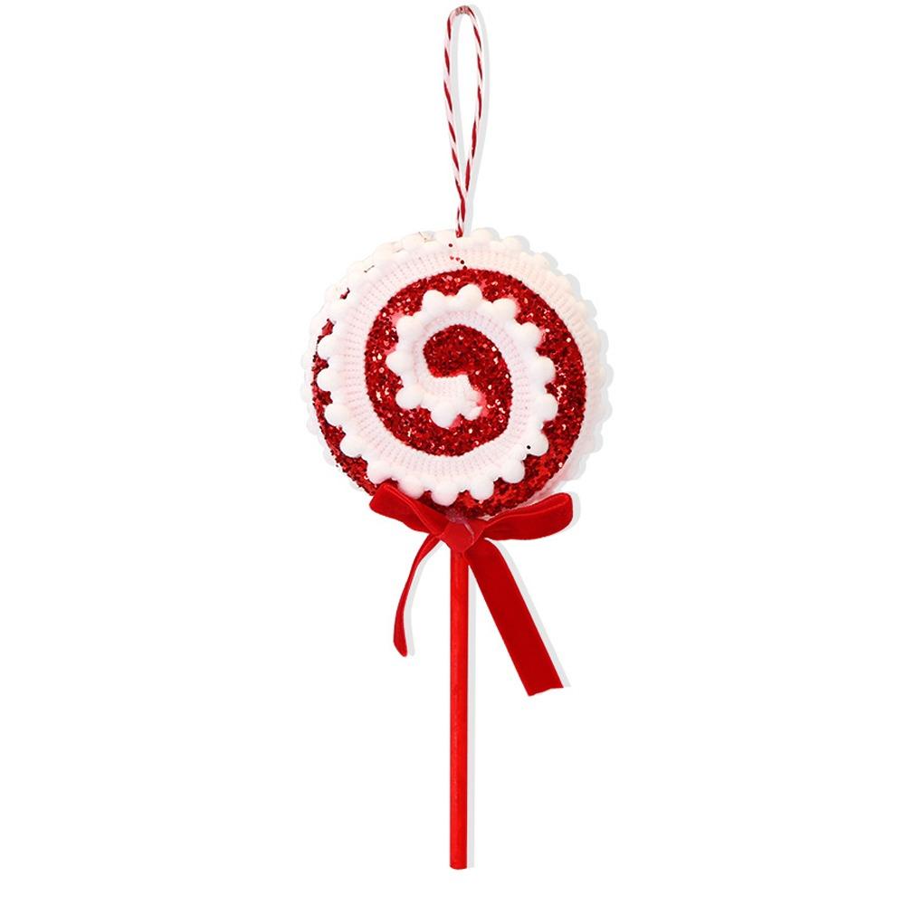 Large Sequins Lollipop Ornament Cartoon Xmas Candy Hanging Decor  Winter Home Decor