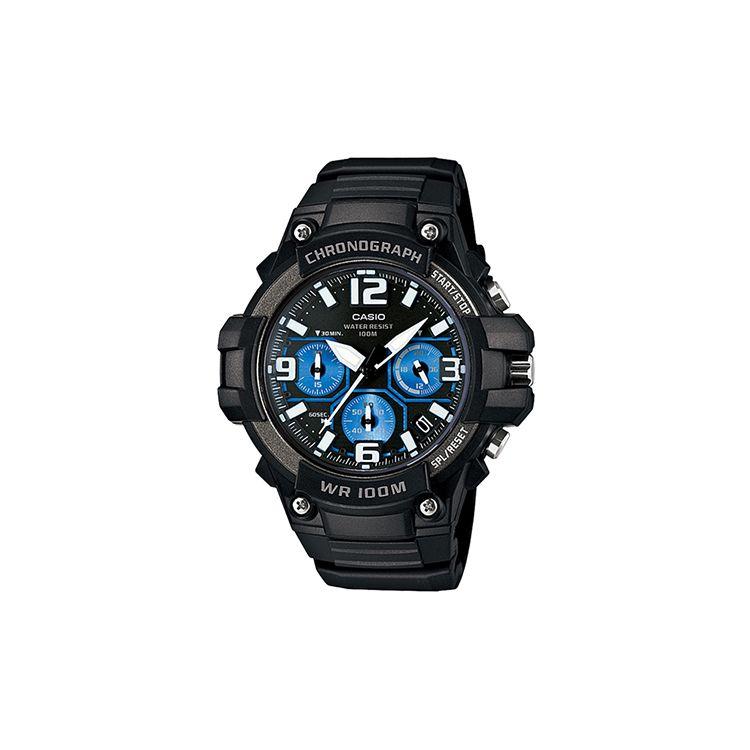 

Casio Dress Fashion Trend Color Block Street Retro Classic Three Eye Six Needle Waterproof Sports Quartz Movement Resin Strap MCW-100H-1A2VDF Regular Watch Box,Black Dial