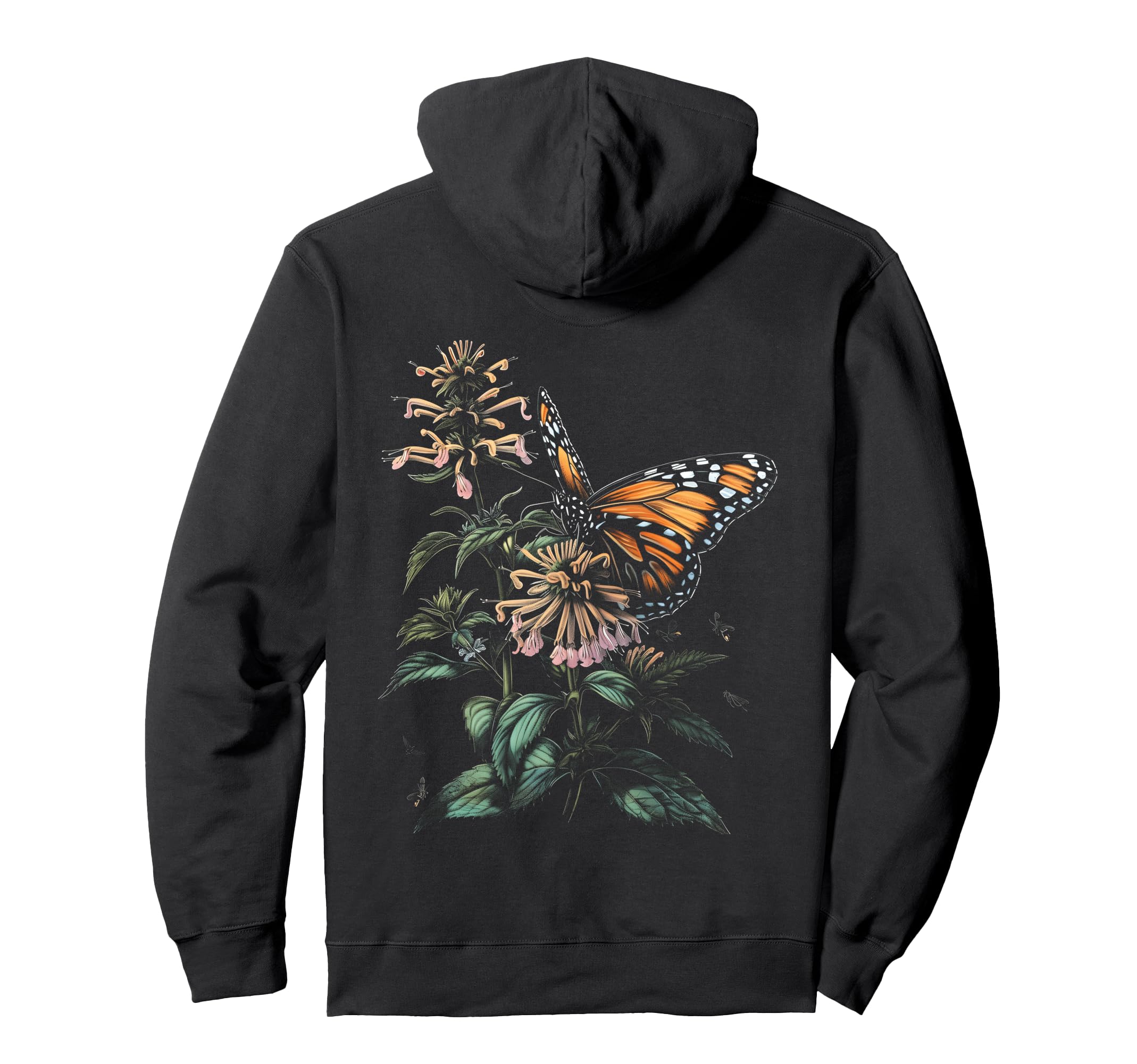 

Vintage Monarch Butterfly and Bee Balm Flower Girl Plants Mom Parker чёрный