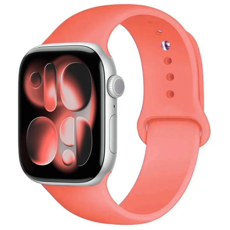 For Watch Bands 46mm 42mm 45mm 44mm 40mm Silicone Sport Bracelet Iwatch Series 11 10 - 8 7 6 5 4 SE 9 Ultra 3/2 49mm Strap