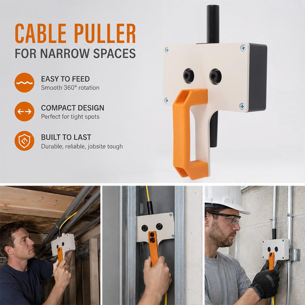 Heavy Duty Cable Feeder Handheld Cable Pulling Tool 8mm Wire Tugger  Wall Underground Data Center