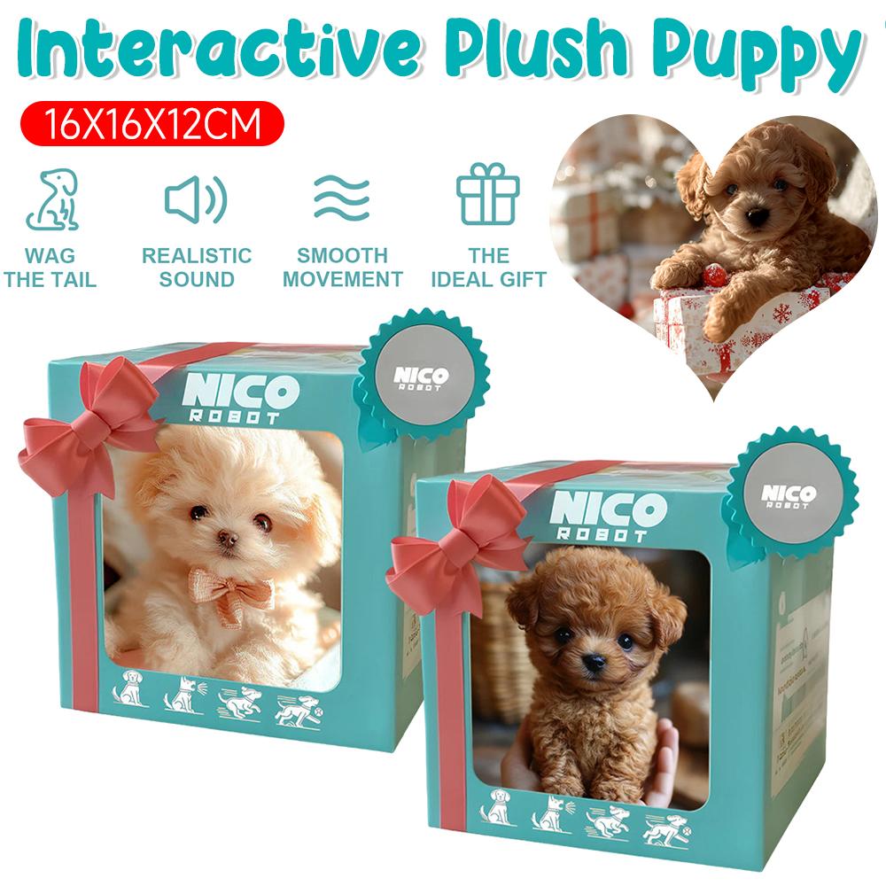 Electronic Robot Plush Dog With Realistic Movements Simulation Robot Dogs Barking Tail Wagging Pets Dog For Children Birthday
