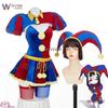 Clown Circus Cosplay Costume Design Adult Digital Pomnii Wig Hat Velvet Skirt Cartoon Christmas Party Carnival Outfit