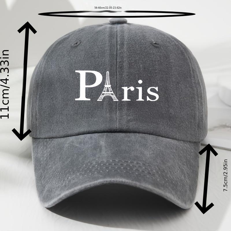 Paris Eiffel Tower Baseball Cap Polyester Vintage Style Adjustable Breathable Casual Outdoor Sun Protection Hat