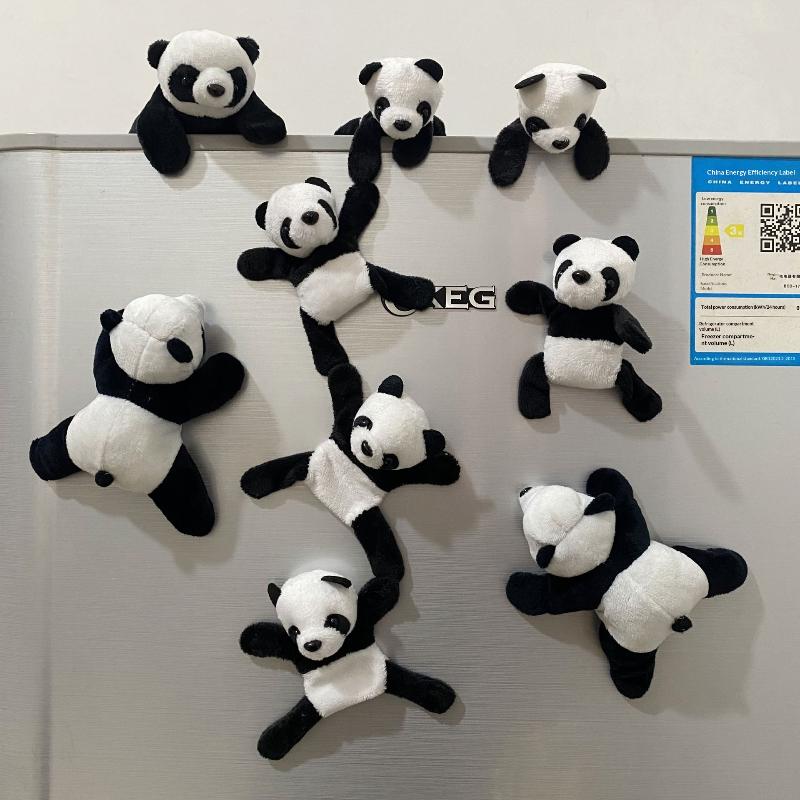 1 Stück Süßer Plüsch-Panda-Magnet für den Kühlschrank Festivalgeschenke für Tourismus Koffer Souveniranhänger