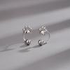 Silver Cat Earrings Korean Style Cat Paw Earrings Kitten Stud Earrings  Ear Accessories