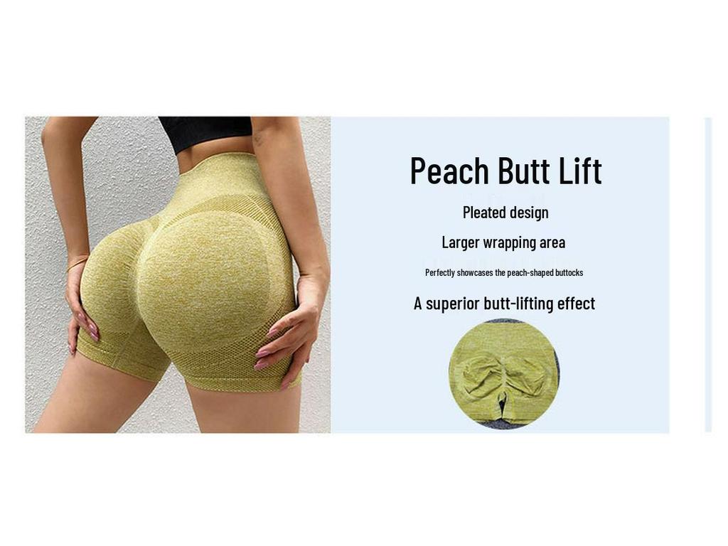 Women's High Waist Peach Butt Lift Yoga Shorts - Quick-Dry, Tummy Control, Three-Point Design