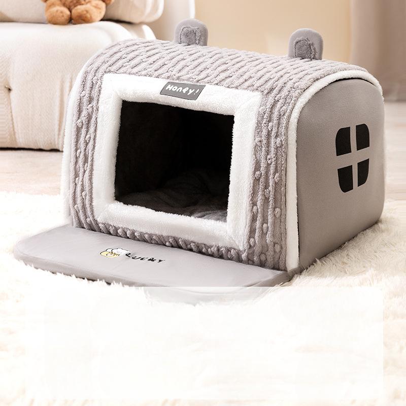 Three-dimensional Arc House Dog House Cat House Winter Warm House Dog Bed Cat House Closed Small and Medium-sized Dog Pet House