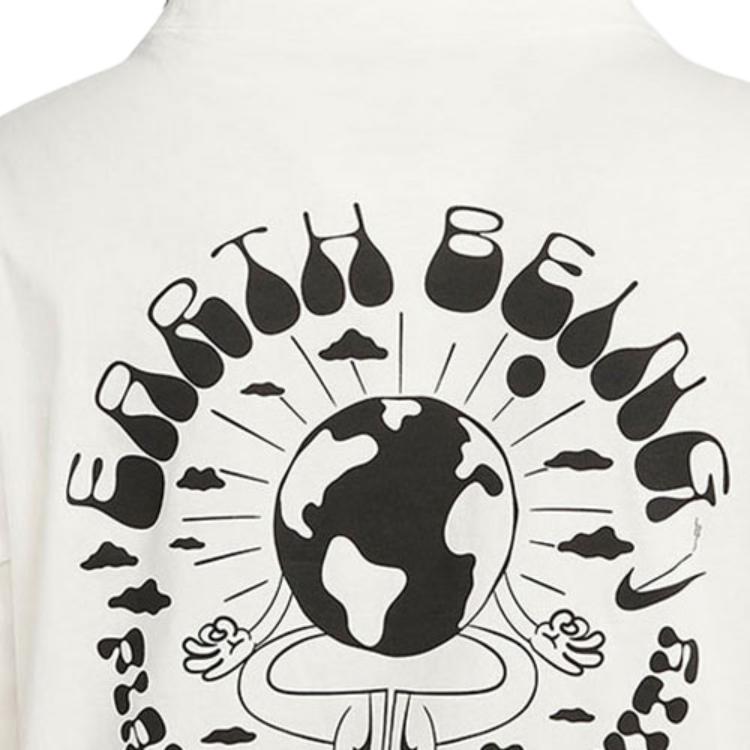 Nike Loose Fit Round Neck Short Sleeve T-Shirt With Back Letter Pattern Women Tops Sail-White DQ3308-133