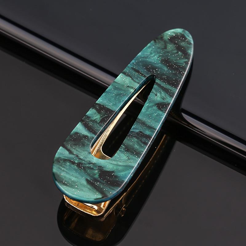 Women’s Geometric Acrylic Hairpin Set - Marble Design Hair Accessories