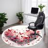 1pc Butterfly Heart Office Round Area Rug,  Mat Suitable ForOffice, Under Office Chairs Bedroom Living Room Home Decor, Room Deco