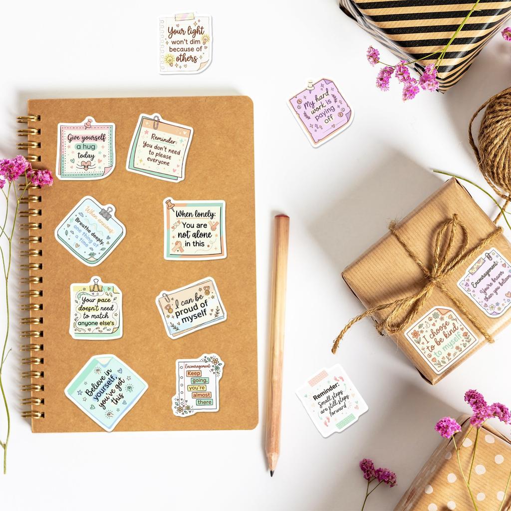 50Pcs/Set Mental Health . Reminder Label Art Series 04 Stickers Waterproof DIY Fashion Doodle Decals Stickers
