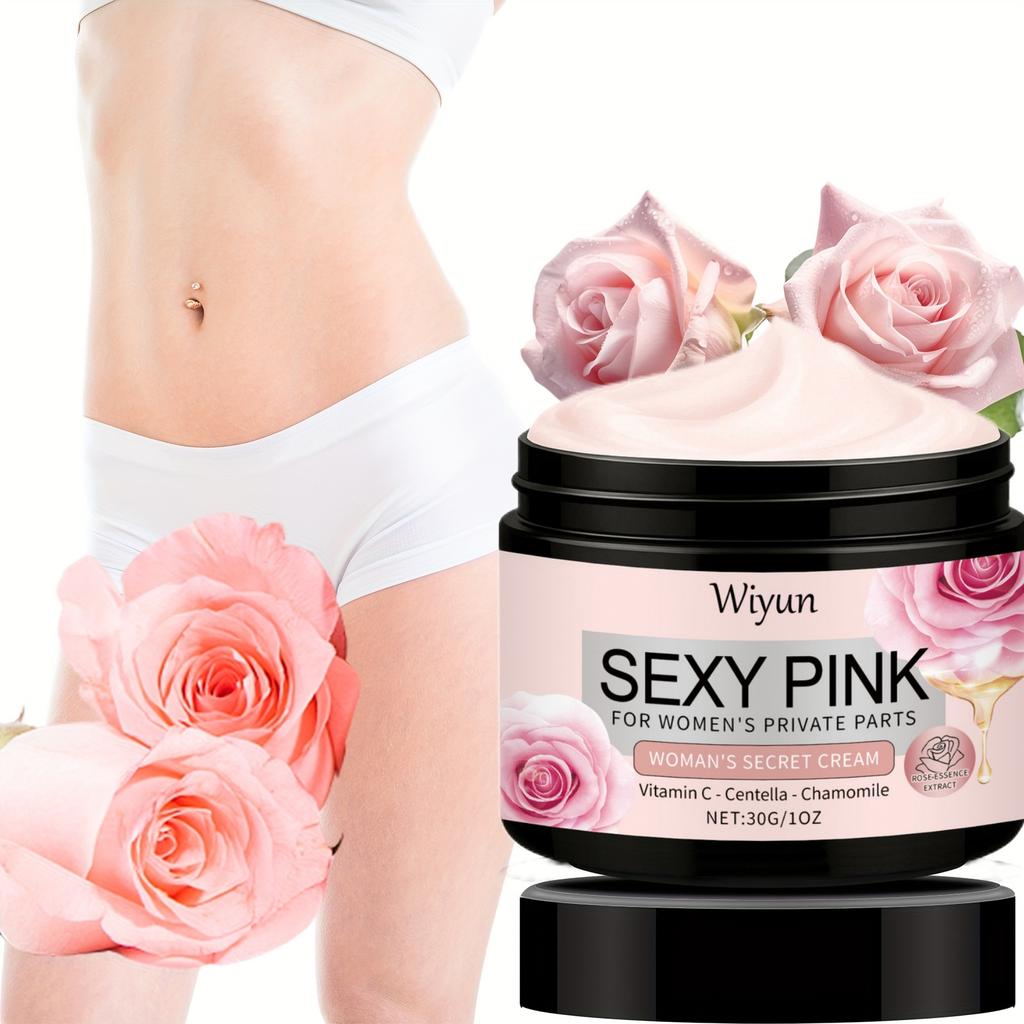 Sexy Pink Rose Tiefenhydratisierende Creme für den Intimbereich von Frauen - Hellbeige Feuchtigkeitscreme mit Damaszenerrosenextrakt, Vitamin C & Kamille-Rosencreme