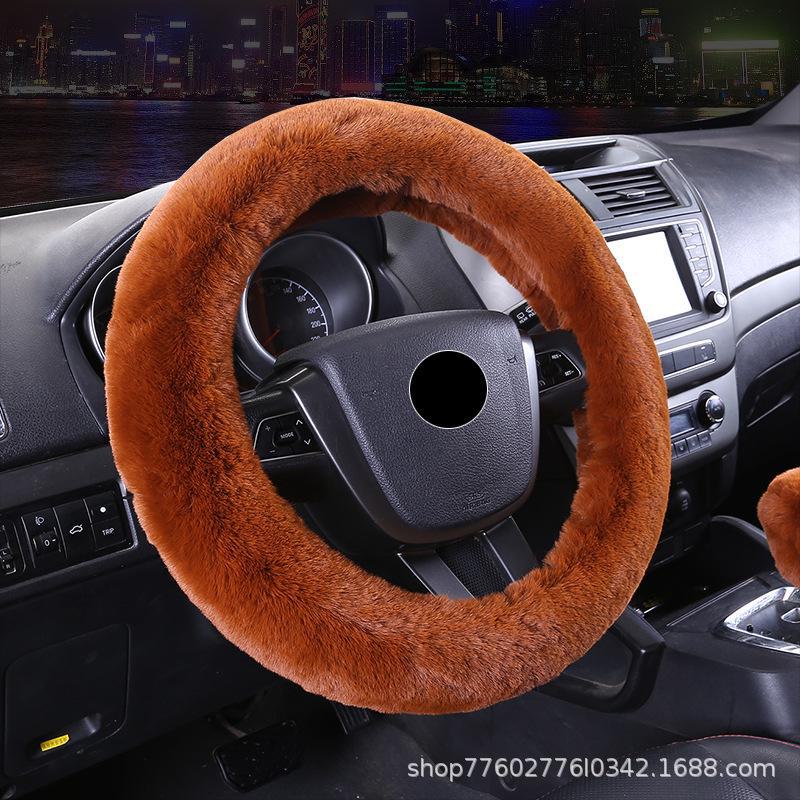 

Корейский модный чехол на руль из меха кролика Рекс - зимний плюшевый чехол на ручку для мужчин и женщин 38 cm
