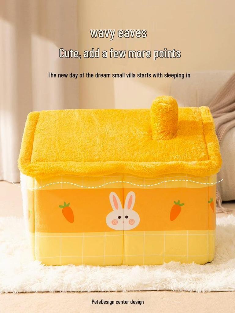 Removable & Washable Pet Villa: Cozy Enclosed Bed for Cats & Dogs, Warm All-Season Comfort