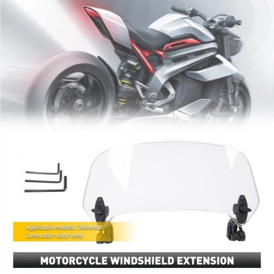 Motorcycle Windshield Windscreen Screen Clip On Extension Wind Spoiler Universal