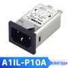 IEC Socket A1IL-P10A Power Filter, EMI Noise Reduction, 3A-10A, 250VAC