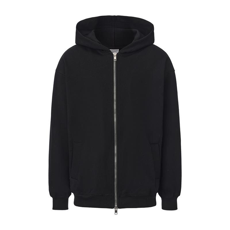 Completo con Felpa con Cappuccio e Pantaloni della Tuta Streetwear Americano 430G Fodera in Pile Collo a Polo Zip-Up Tuta Casual