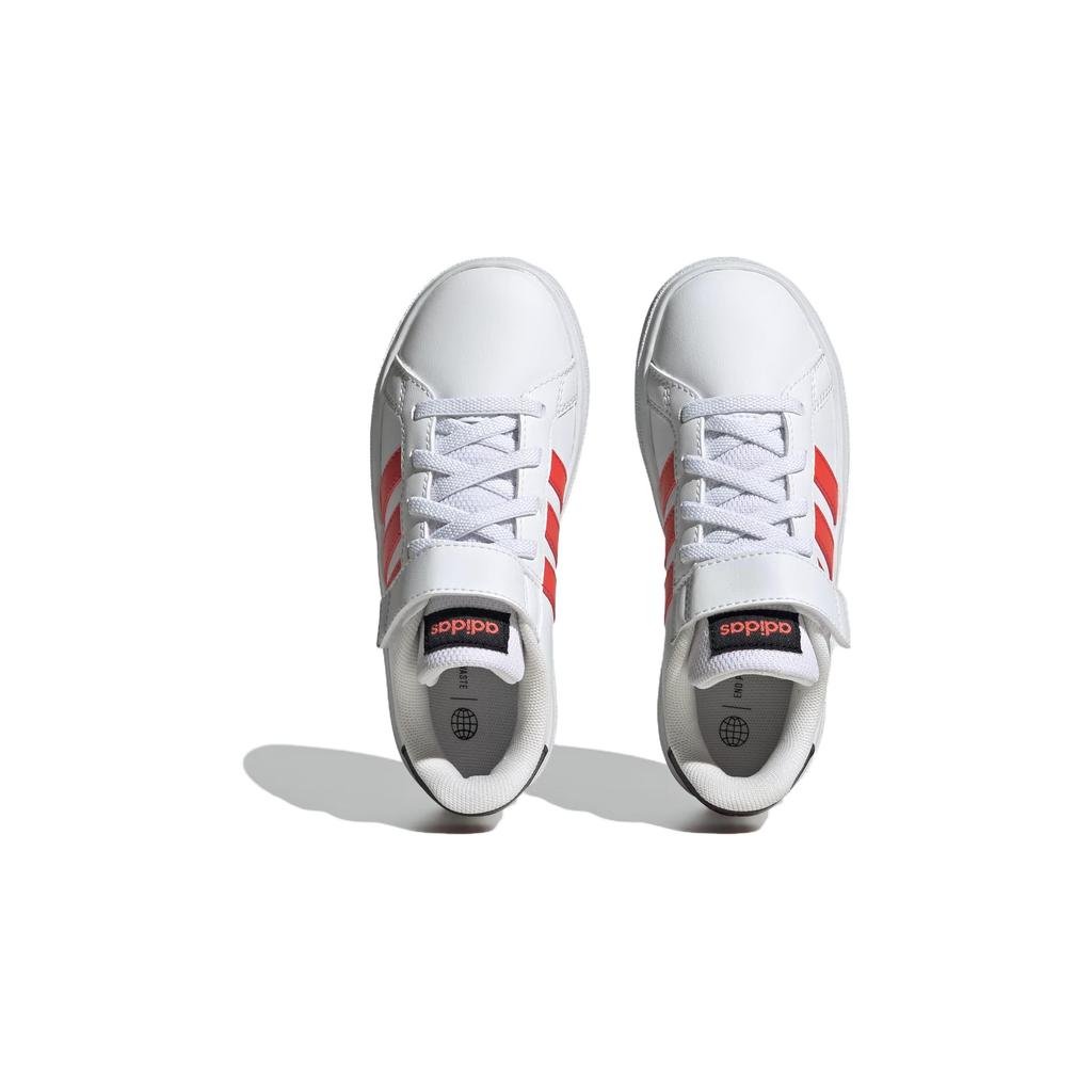 Adidas Grand Court J White Bright Red Kids Sneakers Cloud-White Core-Black IG4840