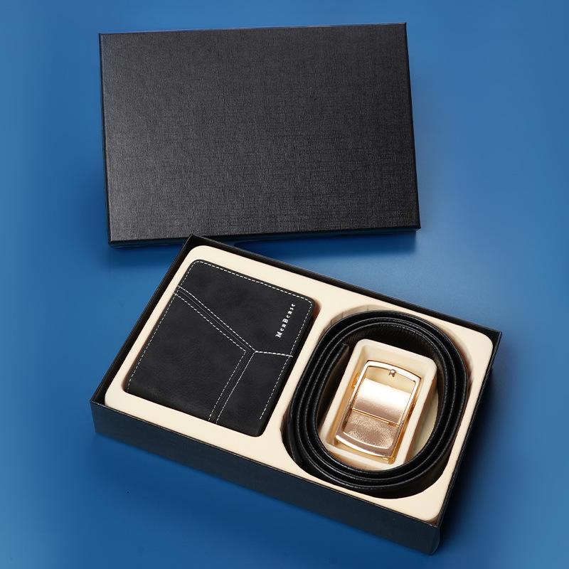 

Новый Набор Кошелек и Мужской Ремень для Подарка Подарочная Коробка Ремень с Автоматической Пряжкой Высококлассный Бизнес Легкая Подарочная Коробка 110cm