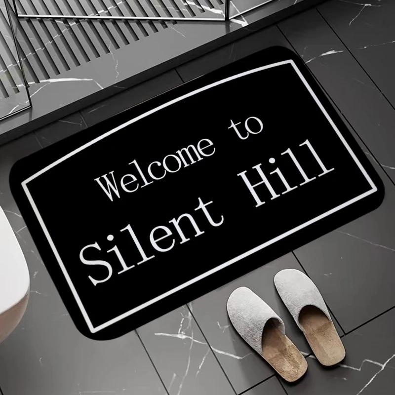 Long Corridor Carpet Welcome to Silent Hill Bedroom Mats Balcony Prayer Rug Absorbent Living Room Bath Carpets Entrance Door Mat 40x60cm