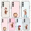 Cute Mokey G-GeorGes Curious Luxury Black Phone Case For Samsung Galaxy S23 S24 S25 Ultra S22 Plus S21
