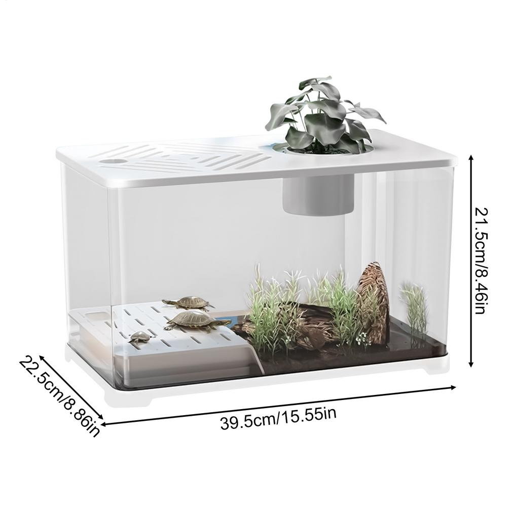 Betta Fish Tank Desktop Large Fish Tank Aquarium Modern Container With Turtle Resting Area Home Decorations For Betta Shrimp