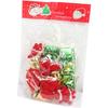 Christmas Ornaments Set KPL.16 - Mix: Santa Clauses, Bells, Packages, Bows, Color: Red-Green-Gold