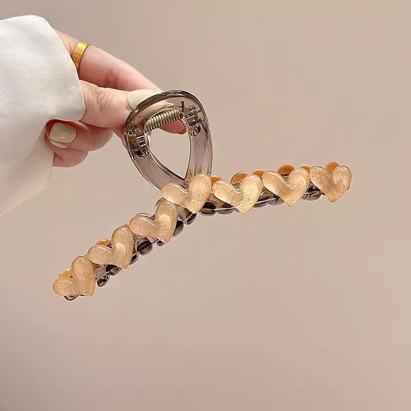 Temperament Love Grab Clip Female Advanced Sense Shark Clip Simple Everything Clip Hair Clip Back Hair Grab Ins