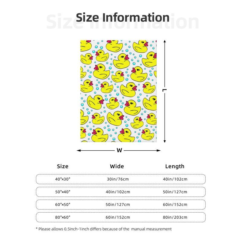 Custom Print Seamless Pattern With Yellow Rubber Ducks And Bubbles Blankets Breathable Soft Flannel Winter Throw Blanket Bedroom