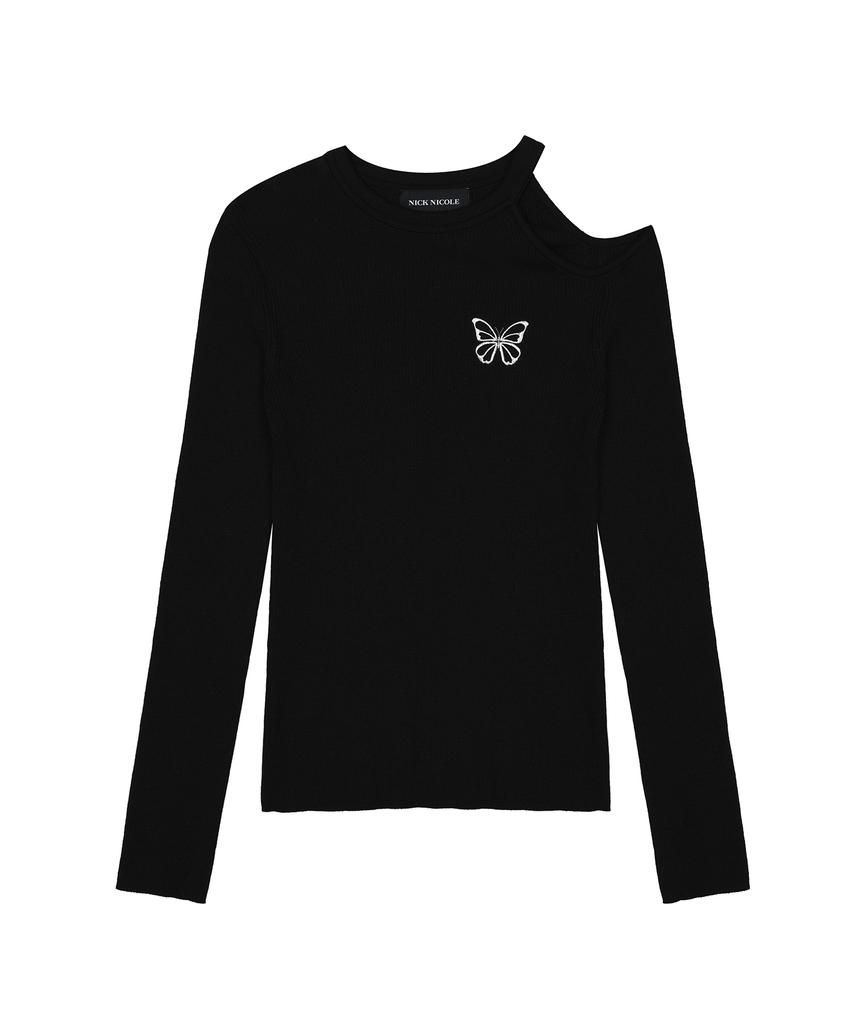 Nigaennikol Cut Out Butterfly Knit_2 Color