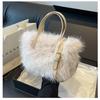 Fashion Faux Fur Ladies Shoulder Bag Fluffy Square Female Crossbody Bag Soft Handbag Luxury Tote Bag for Women