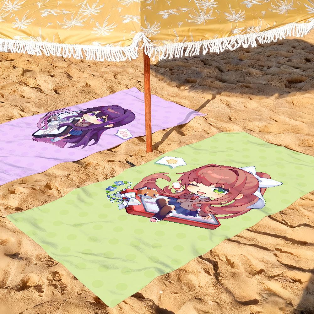 Game Anime cartoon D-DDLC Towel Quick Drying Beach Towels Are Suitable For Swimming Pools Camping Yoga And The Gym