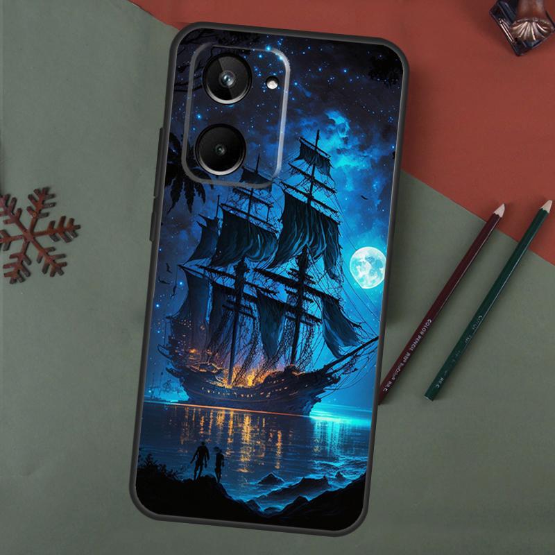 Sailing Ship Pirate Ship Case For Realme C55 C51 C75 C63 C61 C53 C35 C65 C67 C71 11 12 13 14 15 Pro Plus GT6 GT7 Pro