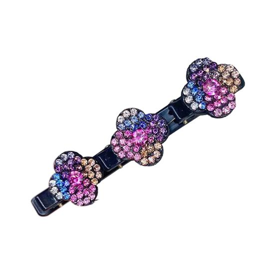 Sponka do vlasů Splétané vlasy Dvouvrstvá spona do vlasů Tvar květu Bang Sponka do vlasů Protiskluzové Zuby Jiskřivý lesk Doplněk do vlasů