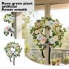 Artificial Floral Wreath with Mixed Faux Flowers and Greenery Decorative Wreath for Indoor Outdoor Wall Door Home Decor