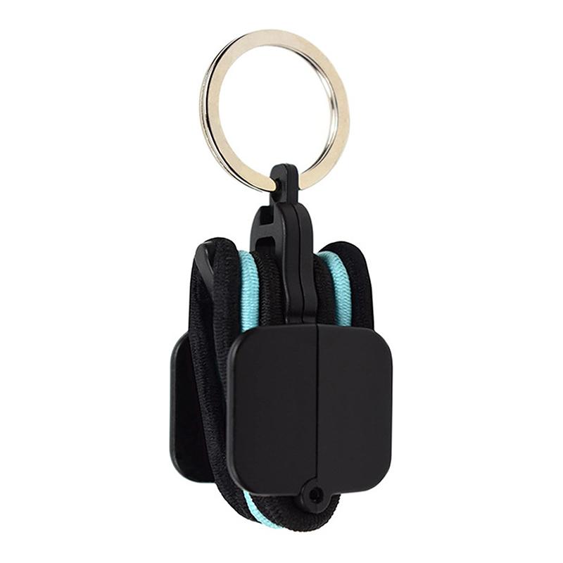 

Портативный брелок-держатель для резинок для волос, стильный органайзер для резинок для волос, можно повесить, подвеска-стойка для хранения резинок для волос, подарок для девочек чёрный