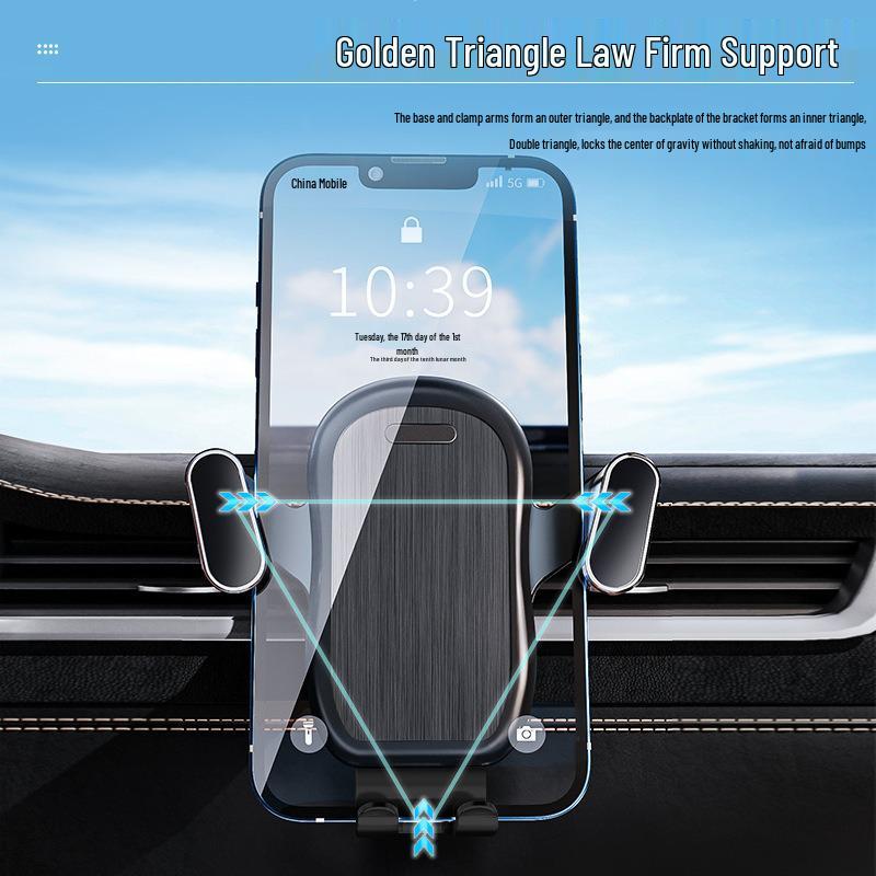Gravity Rotation Car Phone Holder with Air Vent Clip and Suction Cup