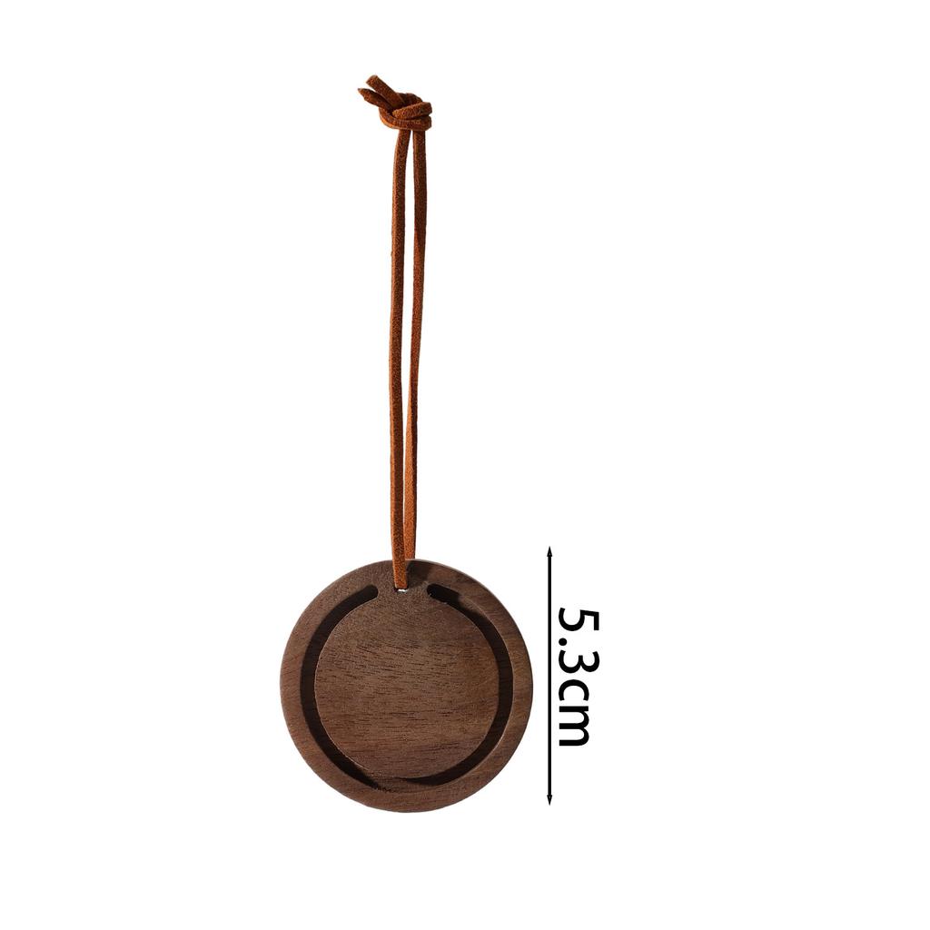Nouveau Diffuseur Rond Premium en Bois Fait Main en Bois de Cire Blanche et Noyer Noir Élégant Accessoire d'Aroma pour Suspension de Voiture